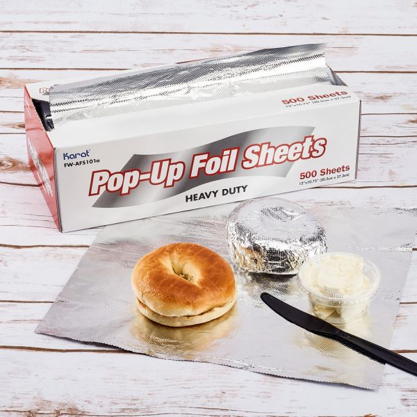 12″ x 10 3/4″ Food Service Interfolded Pop-Up Foil Sheets Case